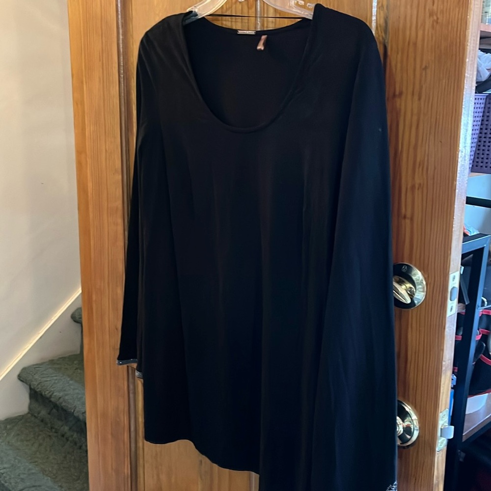 Kingdom Couture Black Long Sleeve Top with Sparkles on Sleeves.